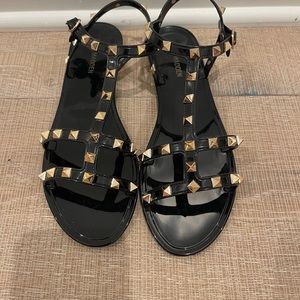 Steve Madden brand new jelly sandals with gold rock studs.
